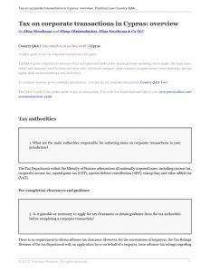 thumbnail of Tax on corporate transactions in Cyprus overview